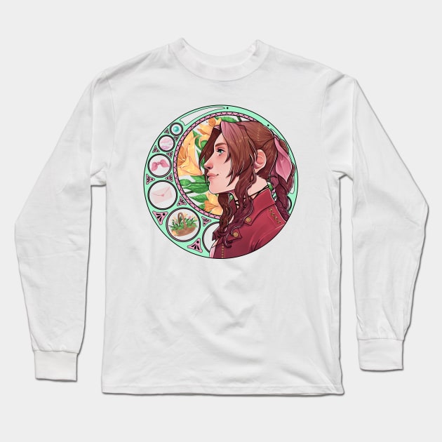 Aerith Nouveau Long Sleeve T-Shirt by almahime